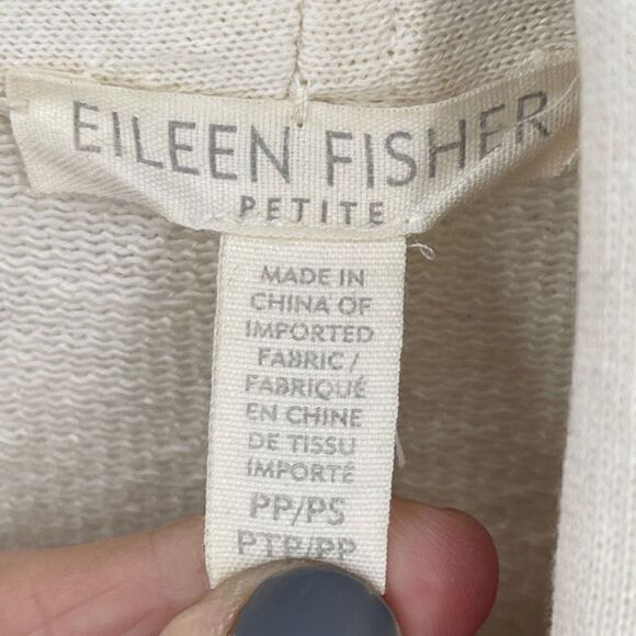 Eileen Fisher White Cotton Blend Festival Draped Kimono Wrap Jacket Size SP - Picture 3 of 6